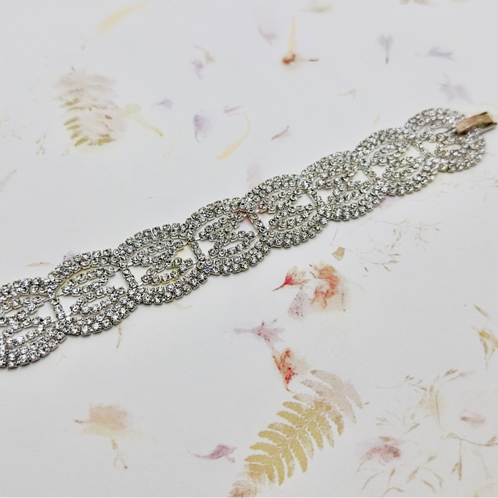 Dazzling Silver Rhinestone Bracelet - image 2